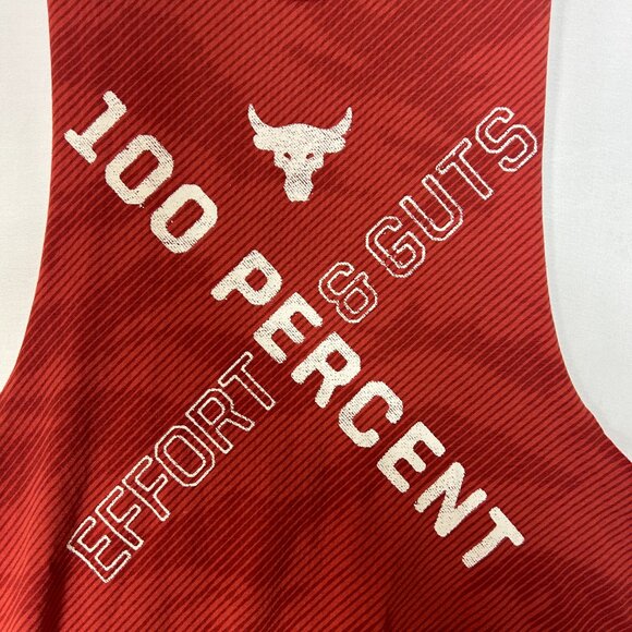 Under Armour Project Rock Tank Top PR 100 Percent Effort and Guts mens large red - Picture 9 of 16